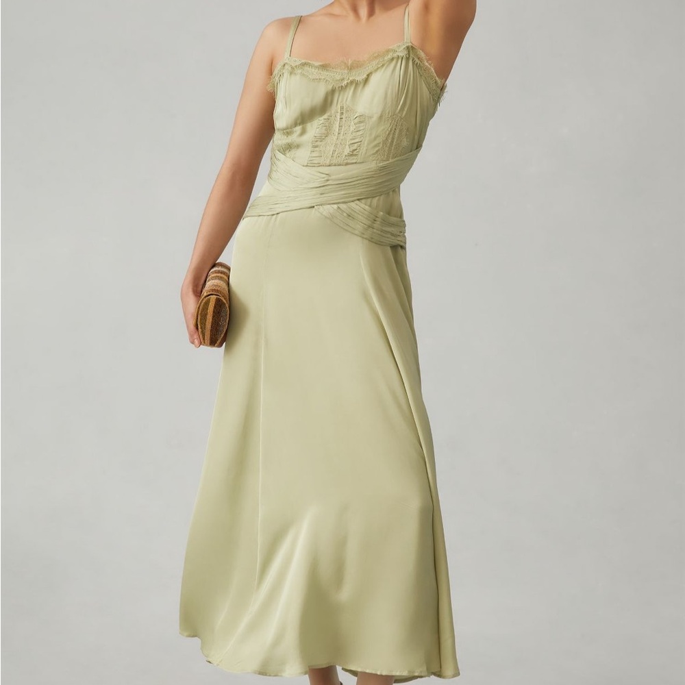 Let Me Be A-Line Lace-Trimmed Midi Dress